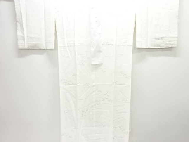 JAPANESE KIMONO / UNUSED HITOE JUBAN / WOVEN GRASS & BUTTERFLY 